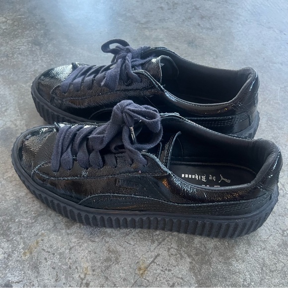 Fenty Puma by Rihanna Black Patent Leather Creeper Platform 7.5 - Picture 10 of 11